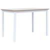 Day and Night - Day and Night White and Brown Rubber Wood Dining Table 114x71x75 Cm