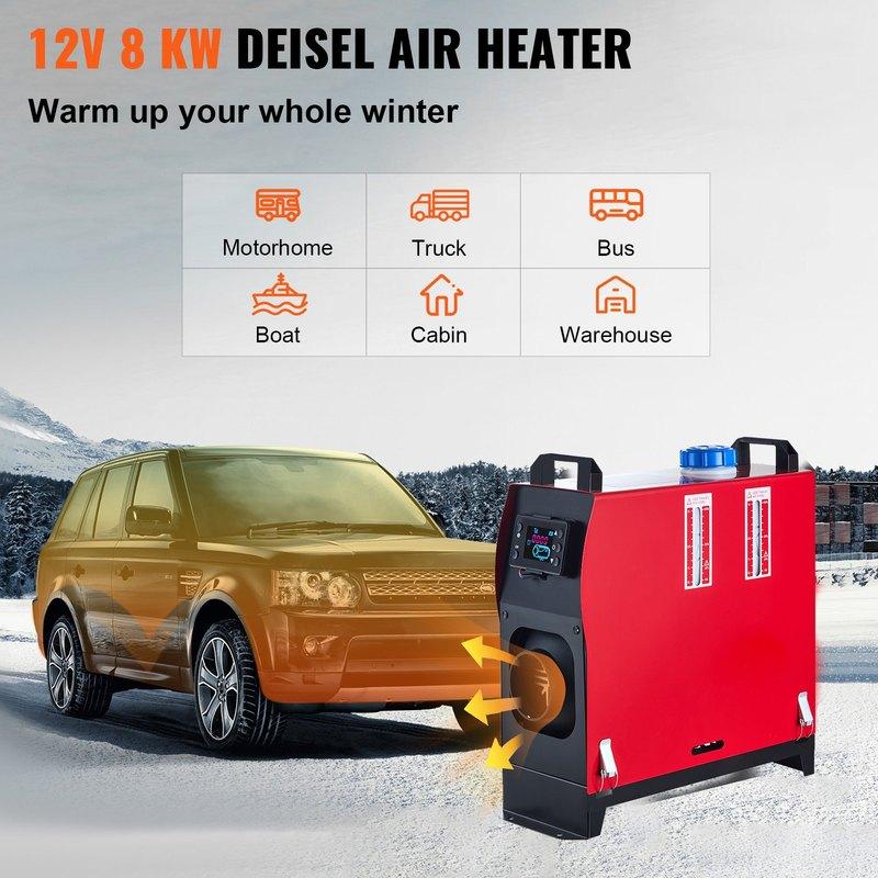 

5KW Diesel Air Heater All In One 12V Diesel Parking Heater Silencer 5000W Diesel Heater Remote Control With LCD Switch For RV