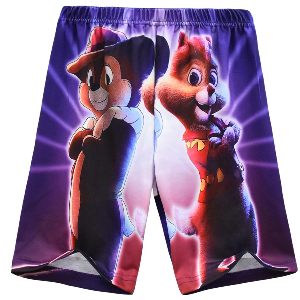 Cartoon Digital Printing, Middle-Aged And Older Children'S Casual Short-Sleeved Loungewear Set 9053
