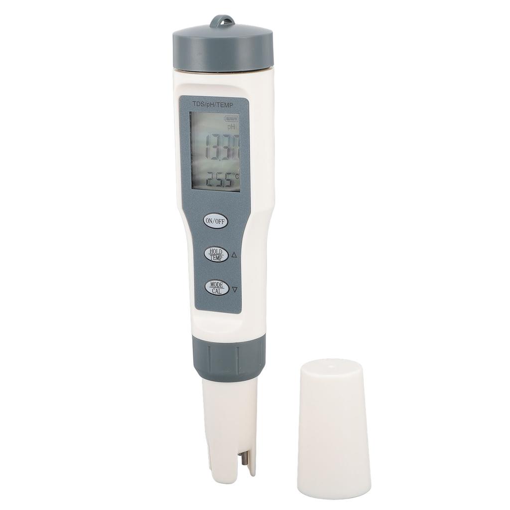Water Salt Tester 3 In 1 Water PH TDS Temp Tester IP65 Water Resistant ATC 0.00-14.00PH for Pool Aqu