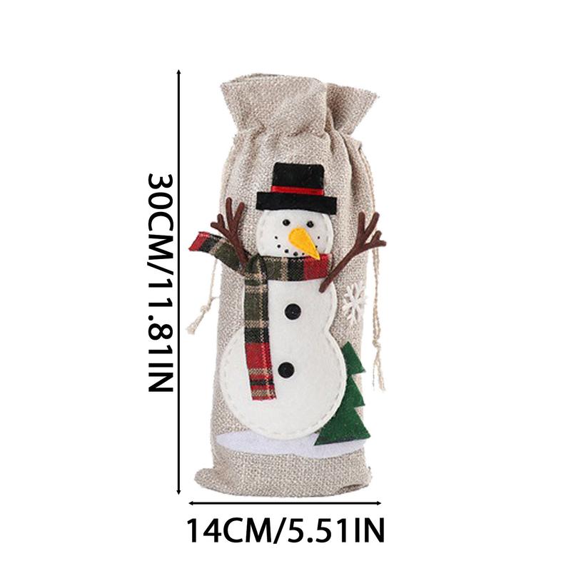Wine Protector Bags Christmas Wine Bottle Wrapping Protector Bags Christmas Drawstring Red Wine Bottle Cover Bags For Travel