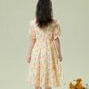 Girls' Sweet Floral Puff Sleeve Dress