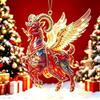 2D Flat Goat Pendant Shining Animal Hanging Decoration Zodiac Goat Souvenir  Holiday Party Decor