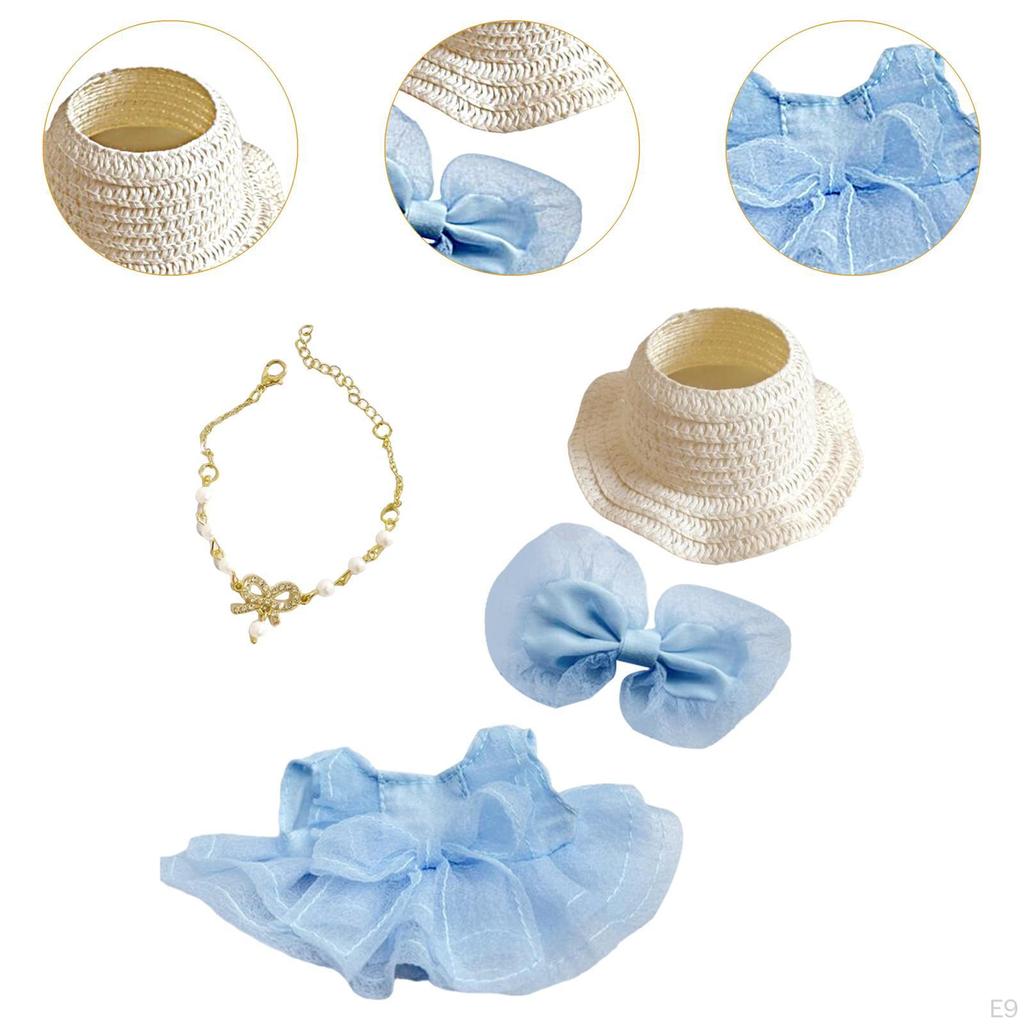 Girl Doll Clothes Bow Headdress Decor Tulle Dress Set for Dolls Age 57 810 Style A