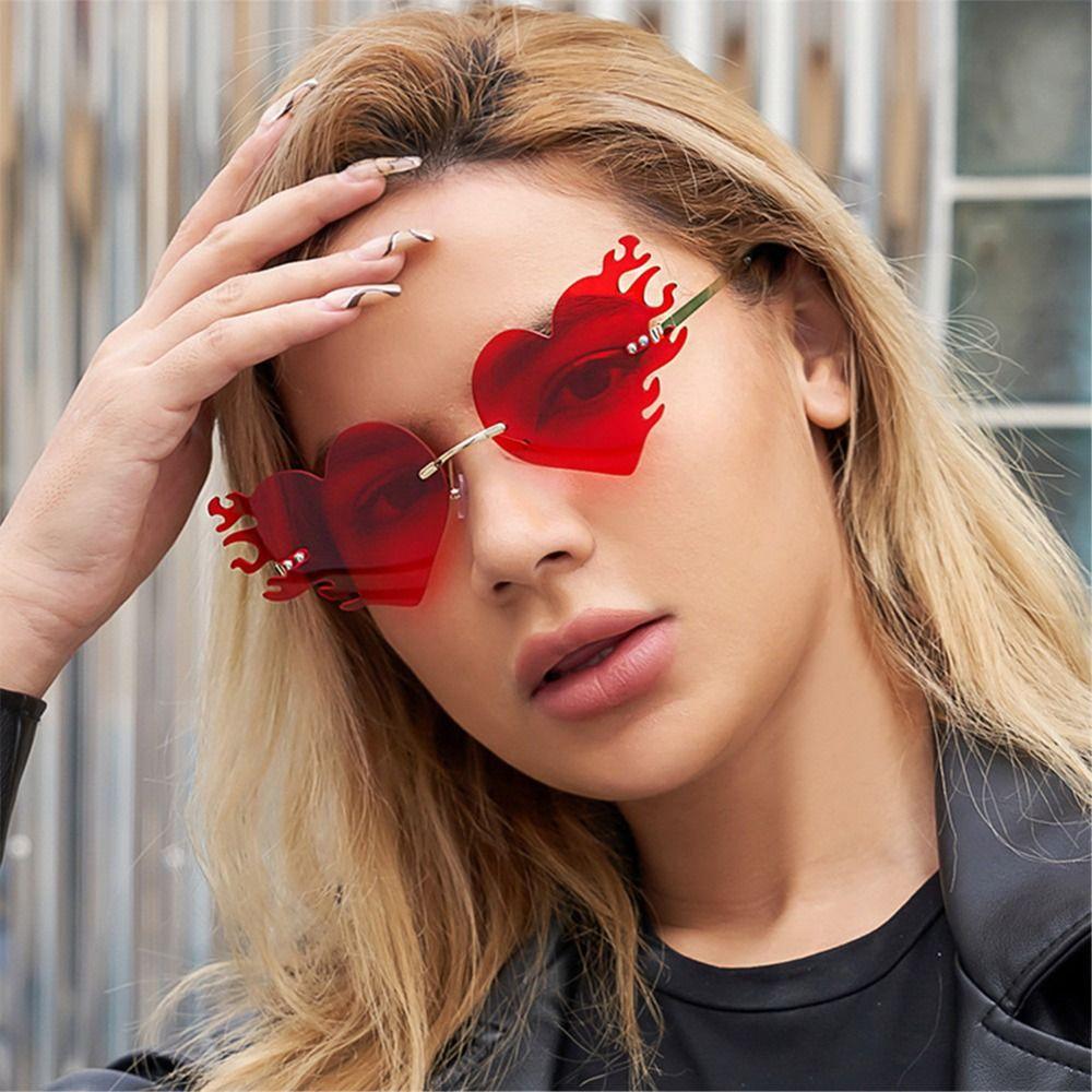 Costume Accessories Fire Heart Shaped Sunglasses Party Favor Eyewear  for Women & Men
