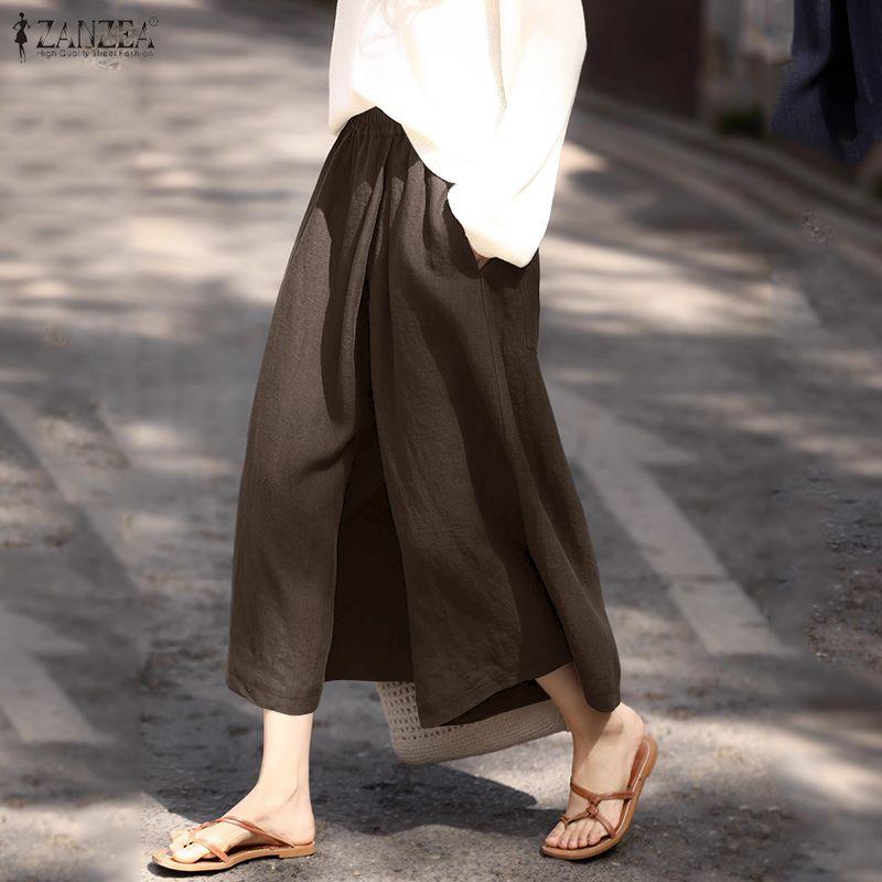 ZANZEA Lässige, elastische Taille, lockere Sommerhose für Damen