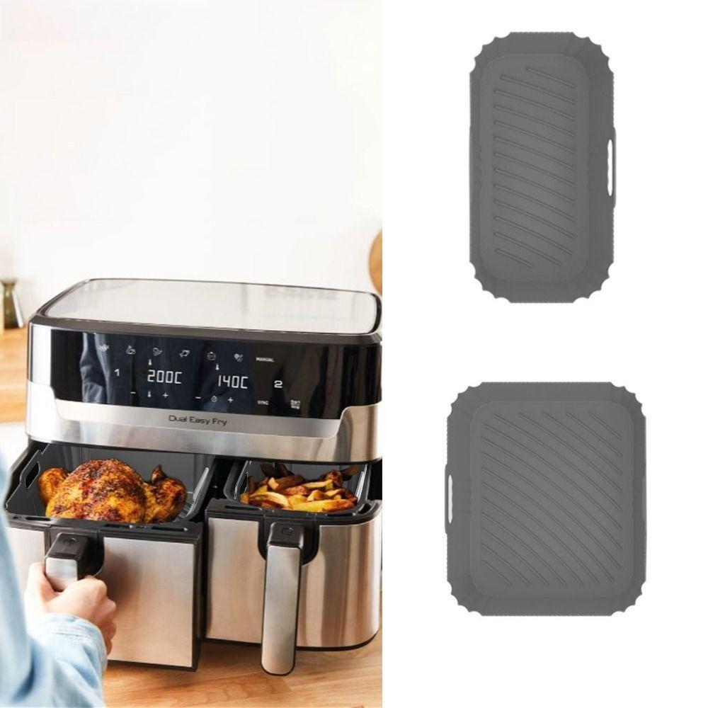 2Pcs/Set Silicone Air Fryer Liner Anti-stick Design Air Fryer Pan Air Fryer Baking Tray  Oven