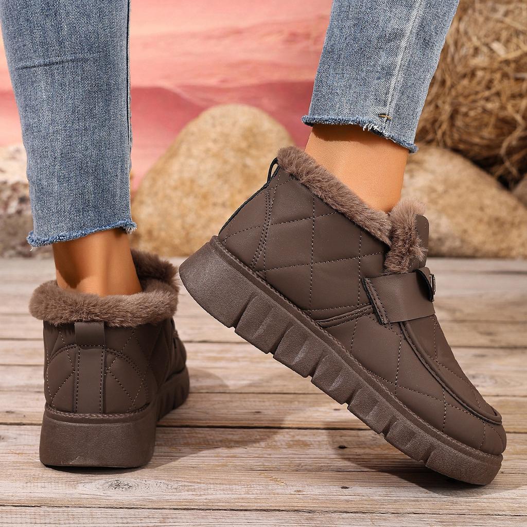Snow Boots, Winter Oversized Women's Shoes, with Warm Fleece and Thick Soled Women's Cotton Shoes, Comfortable To Wear On One Foot