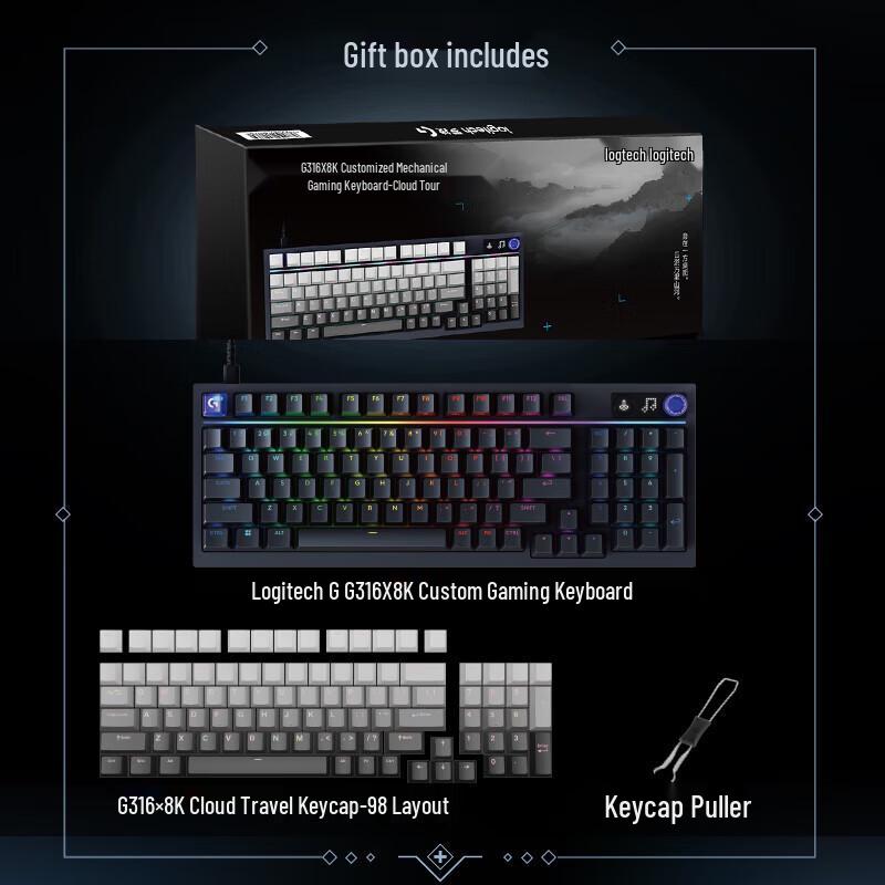Logitech G316 X 98-Key 8K Wired Hot-Swappable RGB Mechanical Keyboard