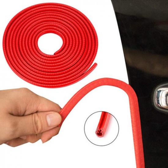 Rubber Red Car Door Flexible Trim Edge Lock Guard Moulding Seal Strip Protector