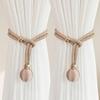 2Pcs Magnetic Curtain Tiebacks With Durable Braided Rope Elegant Gold Balls For Living Room Bedroom Decor