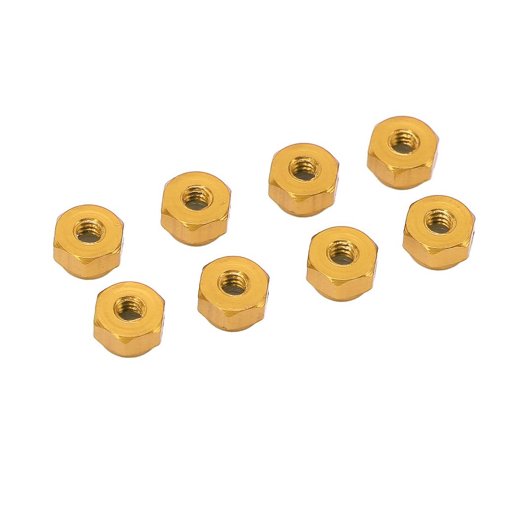 8 buc Piuliță de blocare din aliaj de aluminiu cu inserție de nailon M2 Piuliță de blocare hexagonală pentru modele RC Axial Scx24 124 Aur
