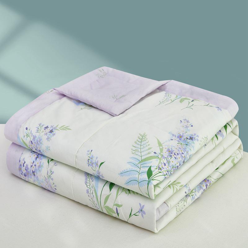 Summer Cool Cotton Quilt: Lightweight, Printed, for Double or Single Bedding