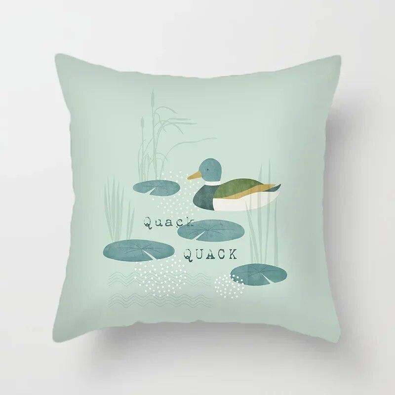 45x45cm Pastoralen Stil Cartoon Tier Schildkröte Pflanzen Druck Kissenbezug Bequemes Sofa Hotel Auto Sitzkissen Abdeckung wohnkultur