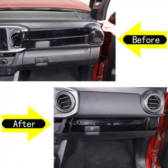 Piano Black Interior Dashboard Center Cover Sticker For Toyota Tacoma 2016-