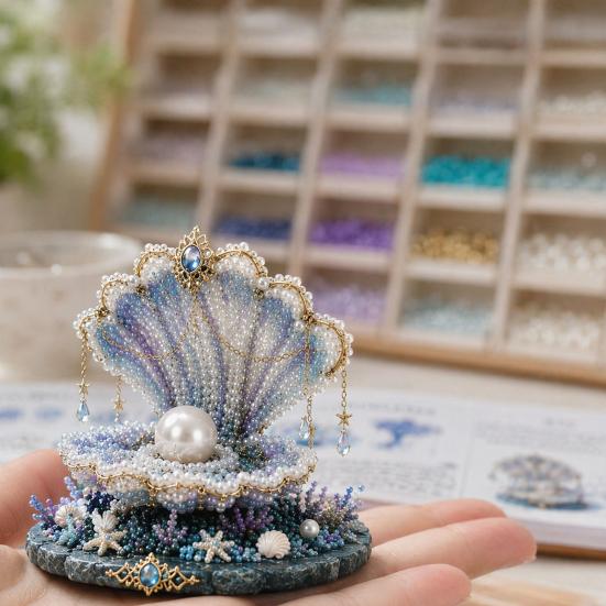 Kit fai da te con perline Oceano Mitico per Principianti, Kit per la Realizzazione di Animali 3D con Perline con Istruzioni, Design Unici di Animali Marini con Perline e Modello