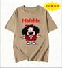 Classic Mafalda Cartoon Printed Short Sleeved Pure Cotton Soft Tshirt Suitable For Unisex And Unisex