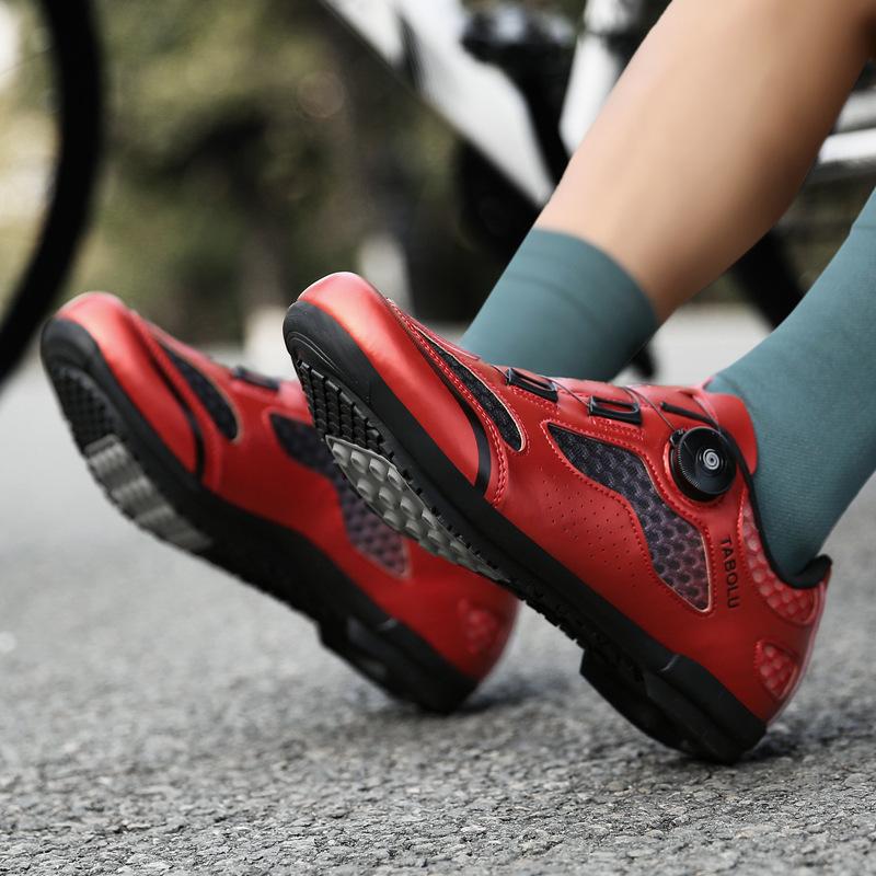 Large Size Wild Mountain Bike Riding Shoes Women's Moped Road Sports Events Cycling High Lock Shoes Men