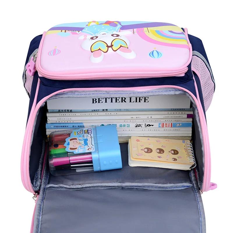 Cartoon School Backpacks for Girls Boys Waterproof Orthopedic School Bags Kids Primary 1-3 Grade Children 3D Schoolbags Mochila