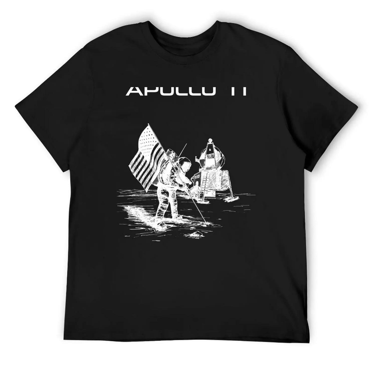 Apollo 11 - White ink T-Shirt custom shirt vintage graphic tee graphic shirts vintage t shirt men S