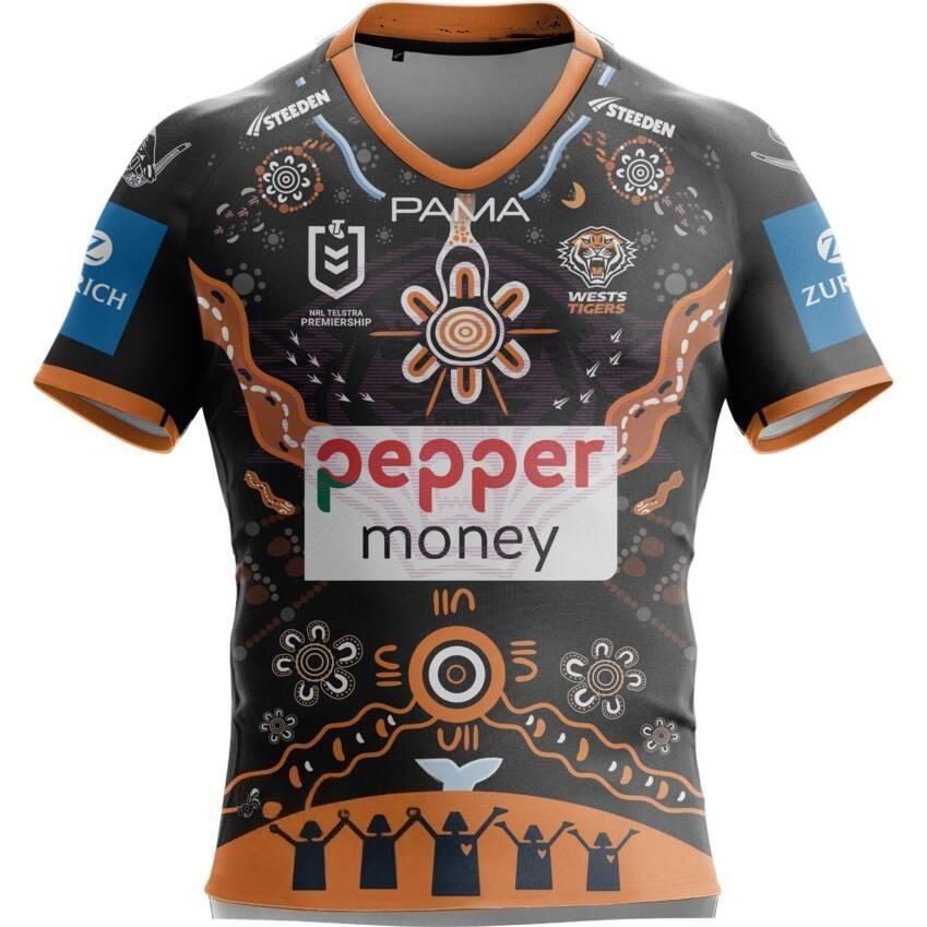 

Wests Tigers Away Rugby Jersey Men s T-shirt Y2K Oversized Casual Top Suitable for Daily and Training Wear L