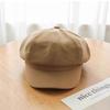 Solid Color Vintage Newsboy Cap Duck Tongue Painter Cap Casual Retro Berets Hat  Female