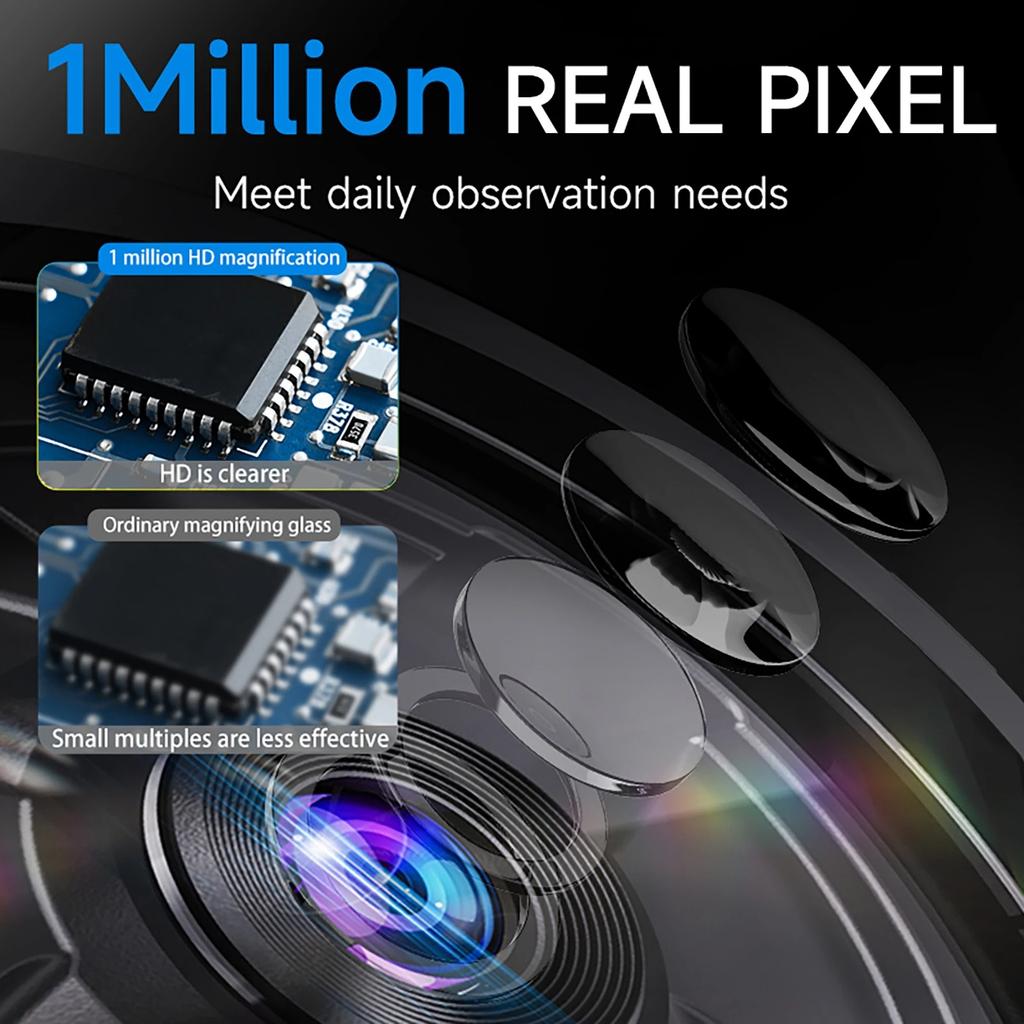 Handheld Hd Digital Microscope 50x Reading Loupe With 8 Led Light Rechargeable 2 Lighting Modes For Educational Science Kit Toys