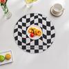 Coaster Exquisite Checkerboard Acrylic Coaster Stylish Rounded Placemat for Coffee Tea Table Decoration