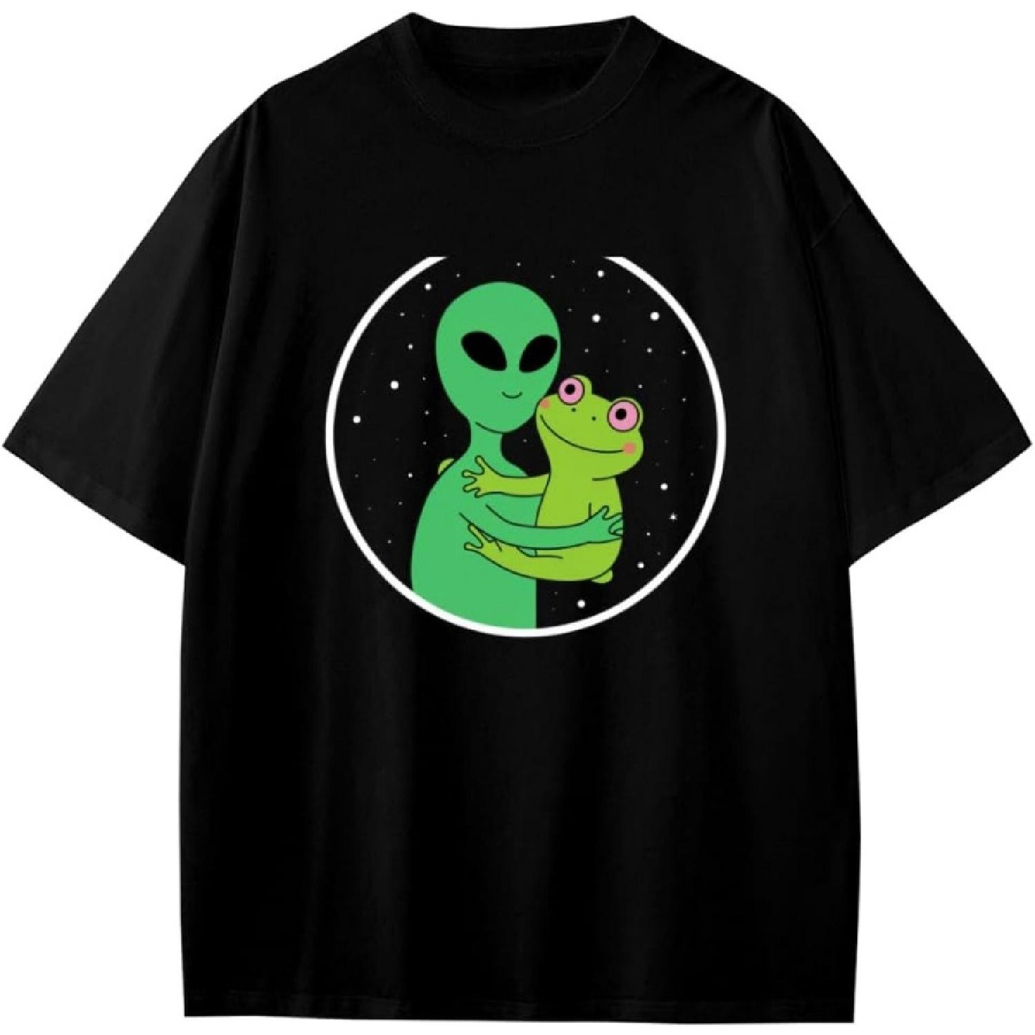 

Funny Vintage Alien and Frog Anime Gift Girls Boys Teens T-Shirt XXXXXL різнокольоровий