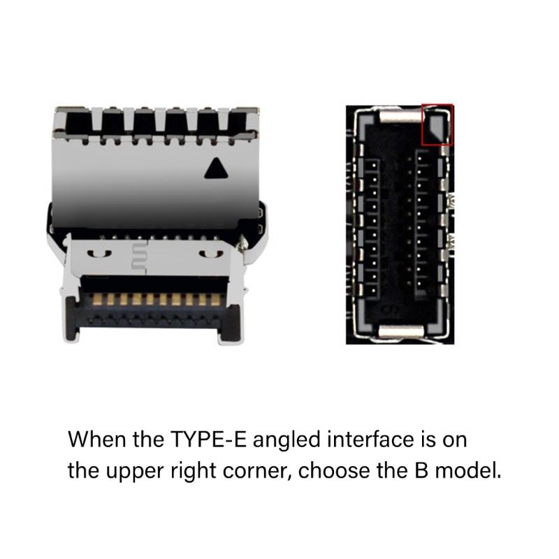90 Degree L Shaped USB3.1 Type E to Type C Converter Optimizes Internal Cable Management PH76EE A / PH76EE B