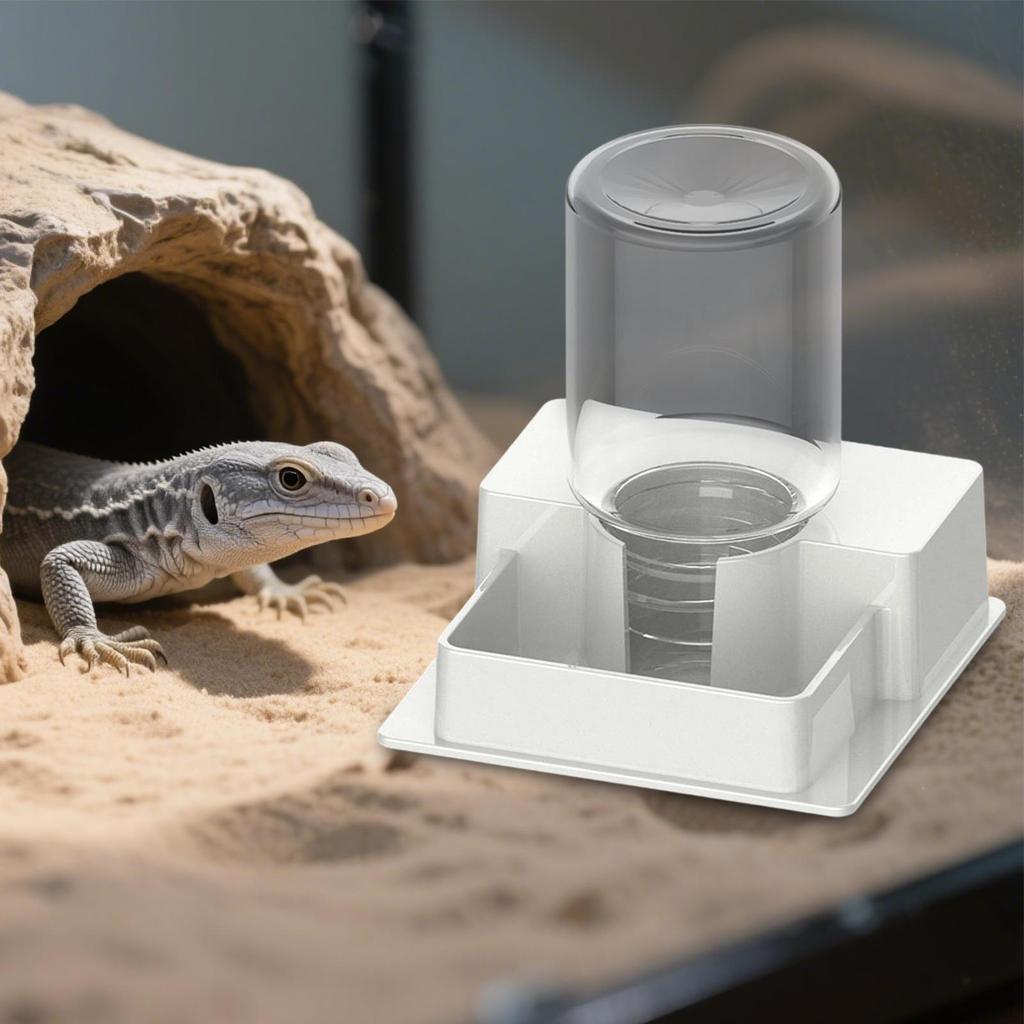 Automatic Reptile Water Dish Drinking Tool Container Easy to Clean Feeder Station Dispenser
