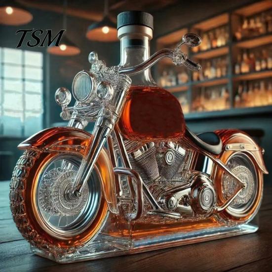Elegante Decantador de Whisky Diseño de Motocicleta Vaso de Whisky Botella de Vino Decorativa Accesorio de Decoración para el Hogar para Amantes Barra Escritorio Uso en Cocina Hecho a Mano