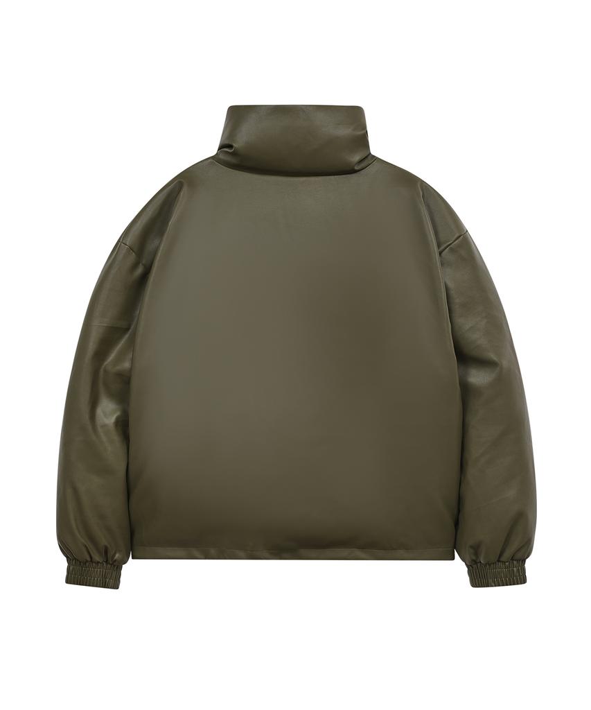 Standarderror 87-Stan104 Utility High-Neck Leather Padded Khaki