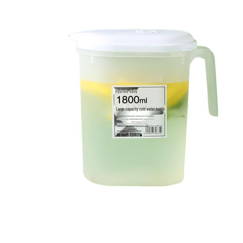 1.8L Large Capacity Japanese Food-Grade Cold Water Pitcher, Heat-Resistant, Household Safe, Refrigerator-Friendly PP Material
