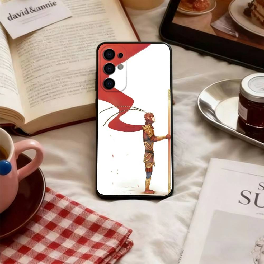 The Monkey King Phone Case Black Silicone Soft For Samsung S25,S24,S21,S22,S23,S30,Ultra,S20,Plus,Fe,Lite