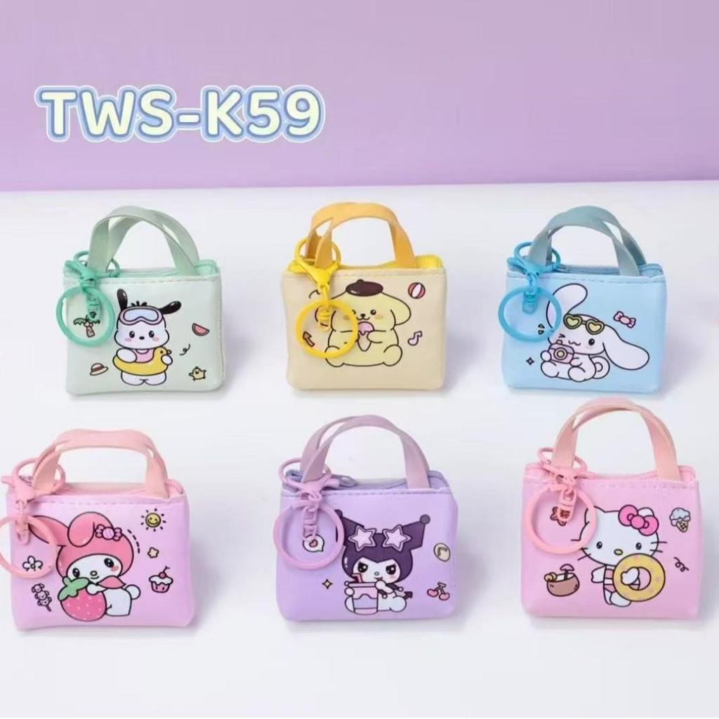 2025 TWS-K59 Bluetooth 5.3 Earphones with Cartoon Coin Purse Wireless Sleep Design