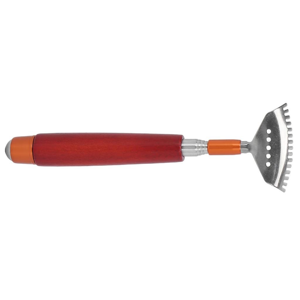 Extendable Back Scratcher Massager Telescopic Multifunctional Wooden Handle Stainless Steel Claw Roller Bead Massager