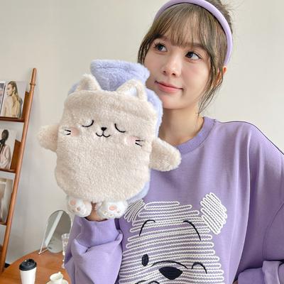Plyšová láhev na vodu Kawaii Zimní teplá vodní taška na menstruační bolesti Ohřívač rukou Dívčí ohřívací podložka na ruce a nohy