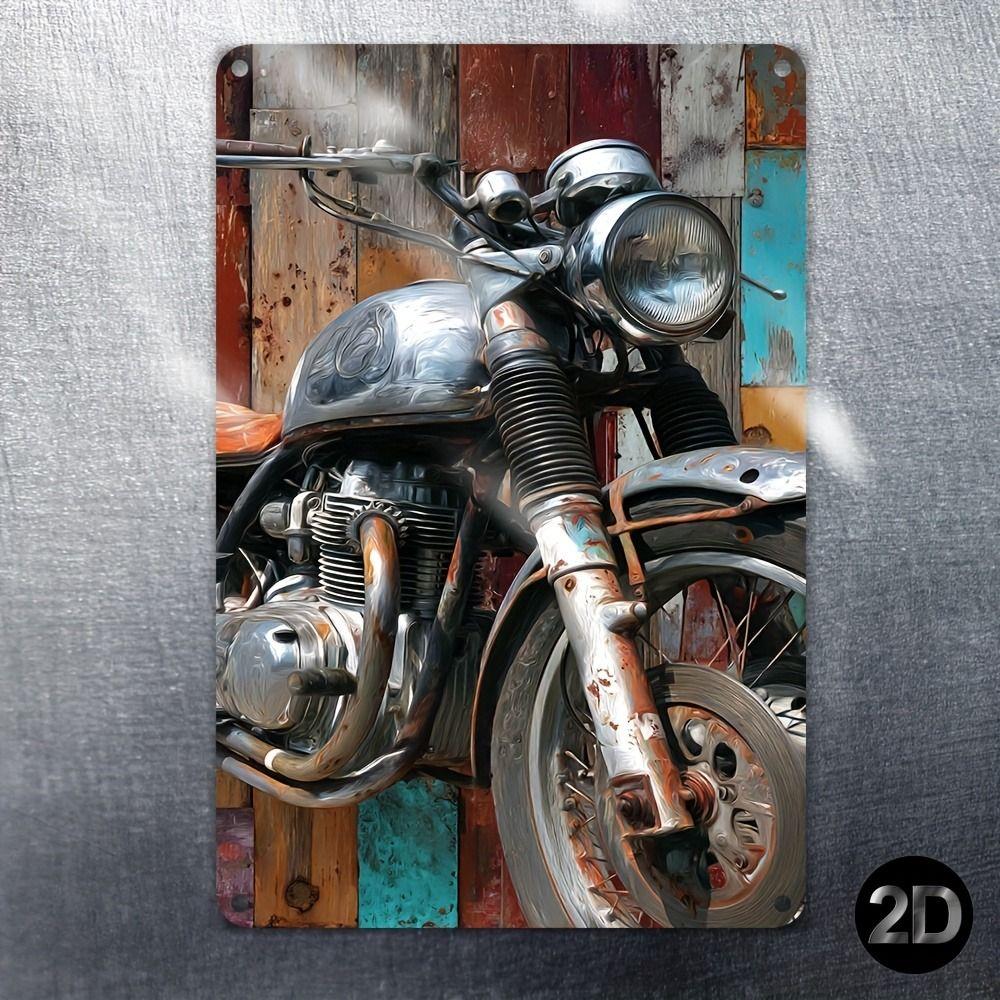 Vintage Motorcycle Metal Tin Sign Retro Biker Garage Wall Decor Industrial Style Art
