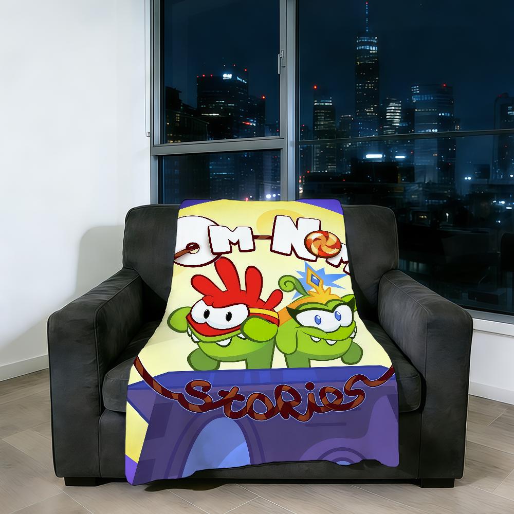 Süße Cartoon-Spiel-lustige O-Om N-Nom Decke Super Warm Bequem Plüsch Überwurfdecke Kind Zuhause Sofa Schlafzimmer Geschenk