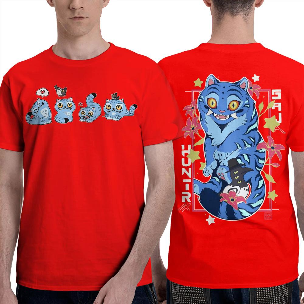 Streetwear T-Shirt KPop Demon Hunters Tiger Cotton T-Shirt Novelty Tee Shirt for Men Women Summer Y2K Custom Short Sleeve Clothe