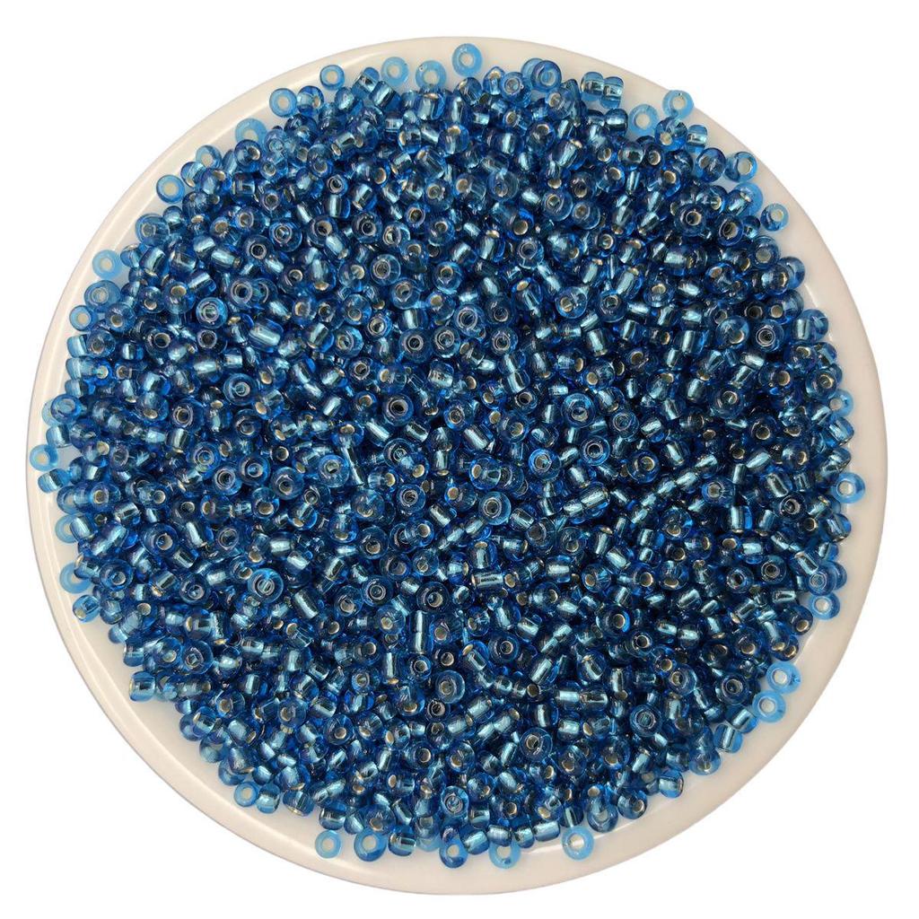 Solid Color 2/3/4mm Glass Seed Beads, Silver Lined, Dyed AB Cream, Round for Handmade Beading & Bracelets.