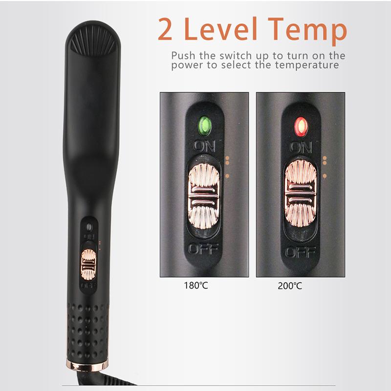 فرشاة فرد الشعر المحمولة للرجال شعر منفوش كهربائية مجعدة مصفف لحية العناية باللحية مشط فرد الشعر القصير