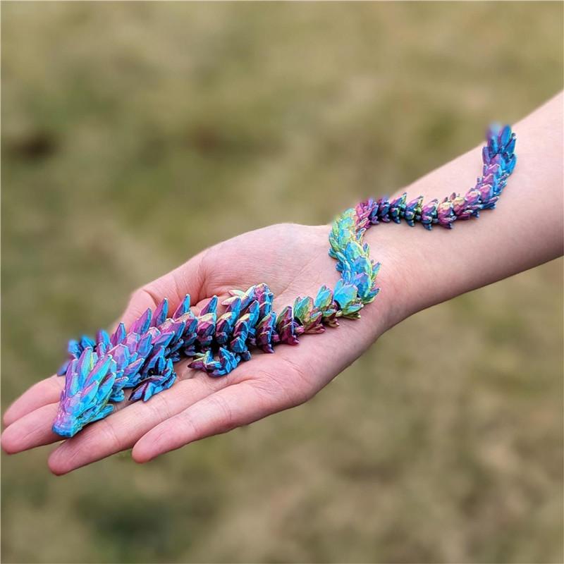 Netoxická 1ks 3D tištěná figurka draka s drahokamy - Duhový plastový dekor na stůl, ideální do ložnice a kanceláře, perfektní dárek k Vánocům