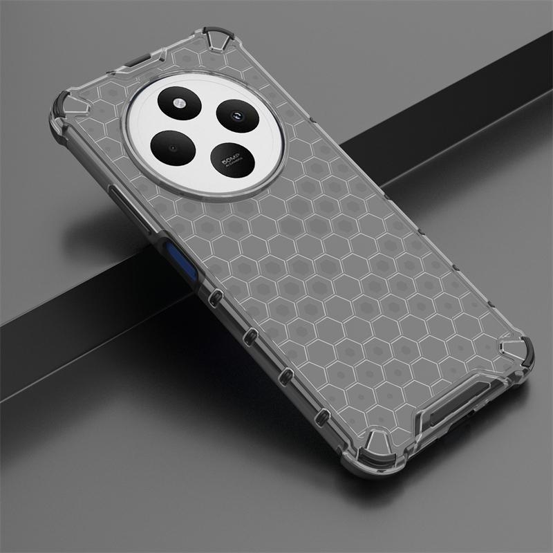 Shockproof Transparent Case For Xiaomi Poco C75 Honeycomb Armor Full Back Case For Poco C75 Case Cover For Poco C75 6.88 inch