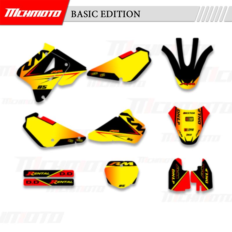MCHMFG Full Set Graphics Backgrounds Decals Stickers Kits For SUZUKI RMZ85 RM 85 2001-2018 Number Name