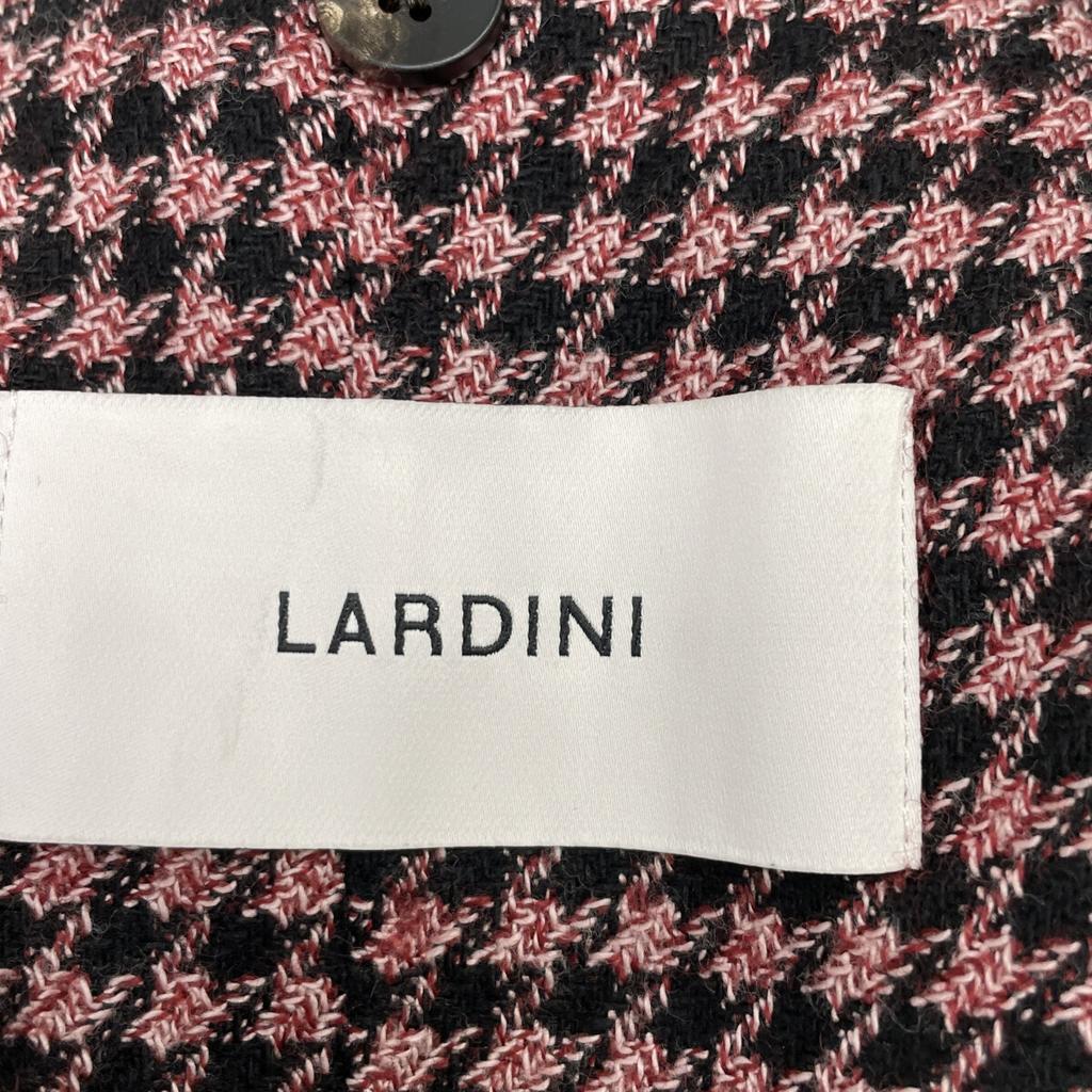 LARDINI JY326AQ22 Black X Gold Houndstooth Wool Cotton 3B Jacket Jacket 52 Black Bordeaux CheckUsed