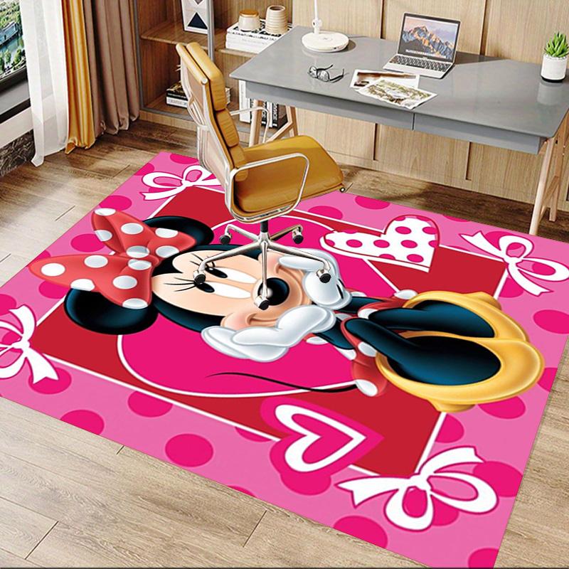 Cute Minnie Mouse Carpet for Playroom Bedroom Living Room Sofa Home Decor,kids Game Area Rug Non-slip Floor Mat