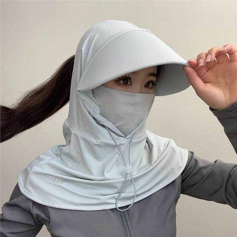 Cappello da Sole con Coulisse per Donna, Maschera Facciale con Protezione UV Estiva