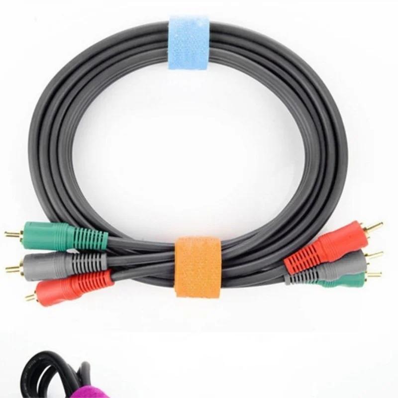 5Pcs Reusable Holder Winder Colorful Ribbons Wrap Cable Ties